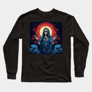 Day Of The Dead - Praying La Calavera Catrina - Santa Muerte Long Sleeve T-Shirt